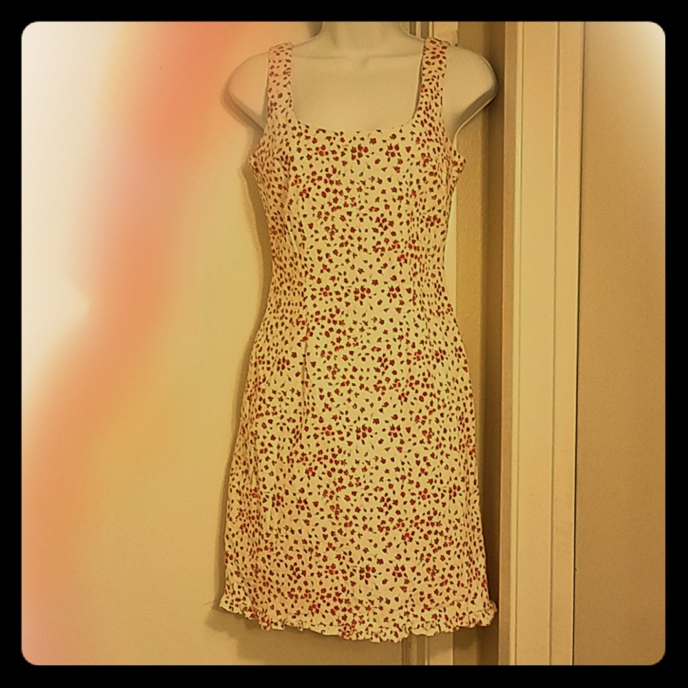 Rose printed summer fitted dress